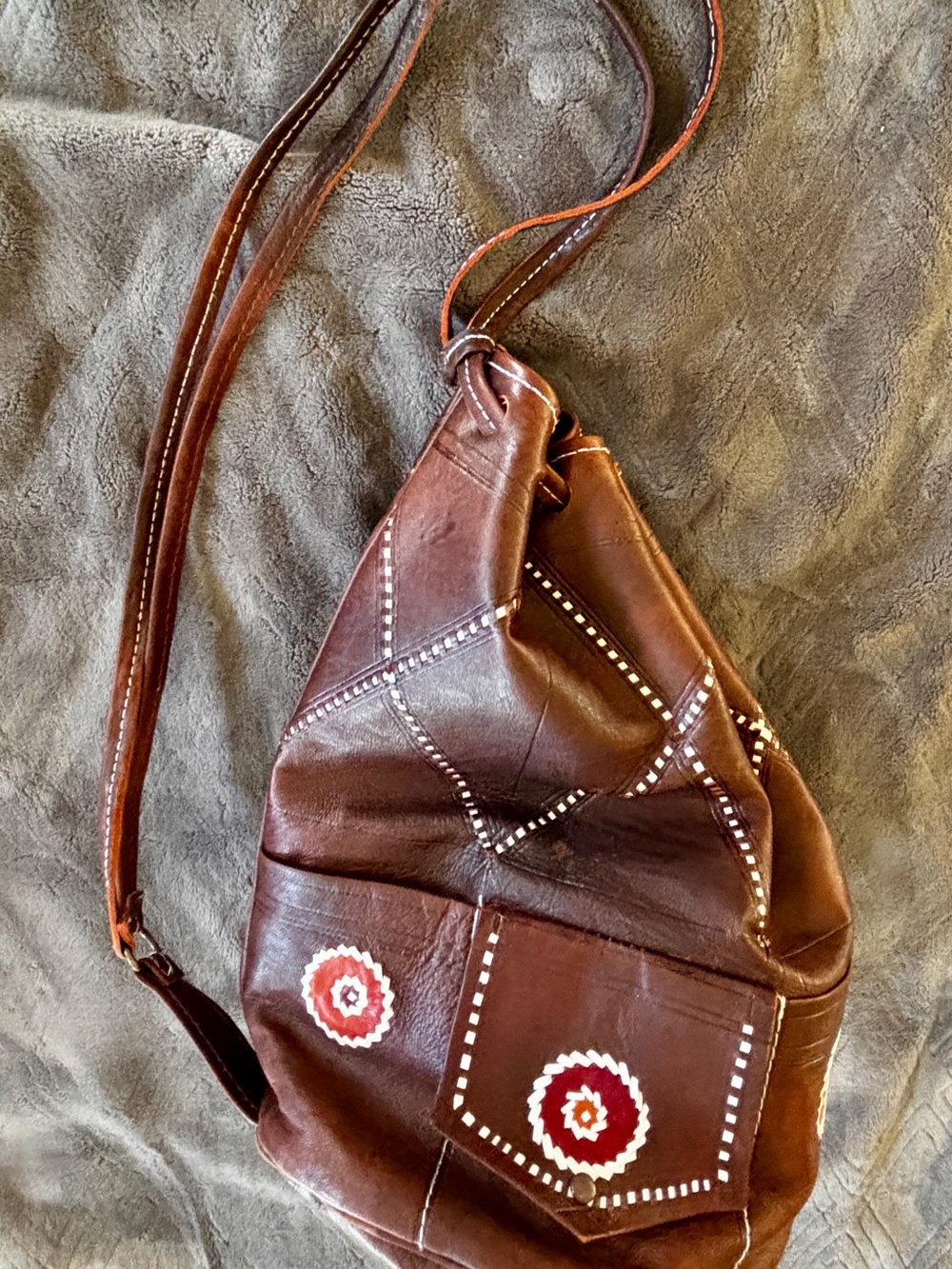 Artisan Goat Leather Bag Convertible Backpack Native Style